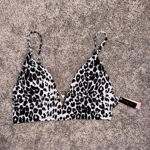 Victoria's Secret Black and White Leopard Bikini Top